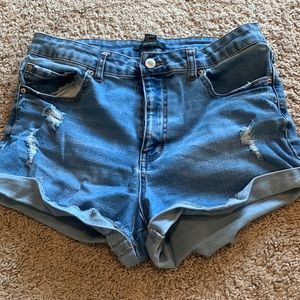 Forever 21 light wash denim shorts
